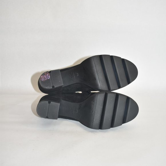STUART WEITZMAN ANDE LACE-UP BLOCK BOOT PLATFORM SUEDE BLACK 8.5 (P12) - Picture 9 of 10